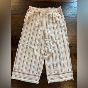 LOFT Beach Striped Wide-Leg Pants- size Large